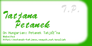 tatjana petanek business card